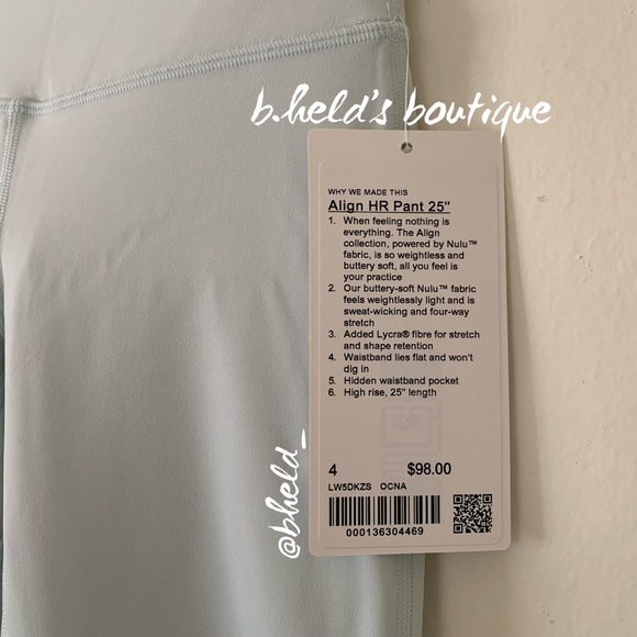 lululemon Align High-Rise Pant 25" in Ocean Air Pastel Light Blue Size 4 New NWT - Picture 3 of 12